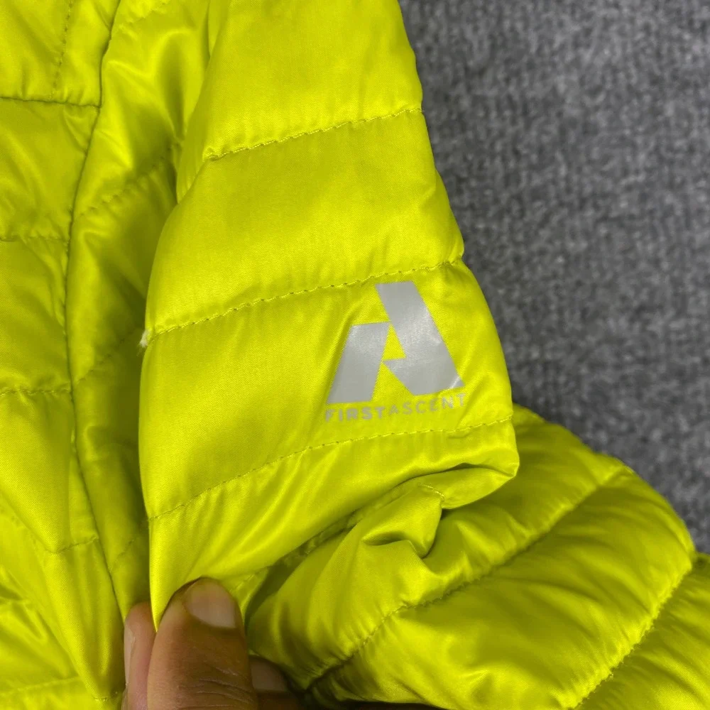 Eddie Bauer First Ascent Kids Down Puffer Jacket Neon Yellow Lime Size L 12